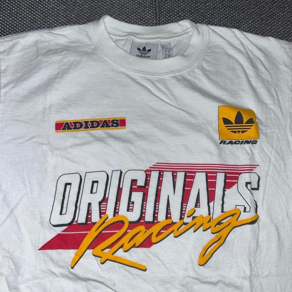 Adidas Originals Racing Motorsports White T Shirt Size Small Trefoil
